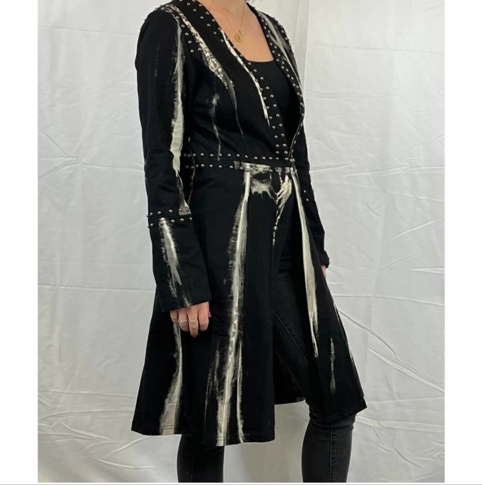 Vocal Black and White Studded Blazer